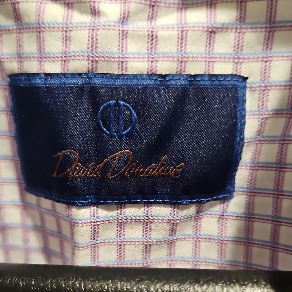 David Donahue Lavender Checkered Button Down Shirt - image 2